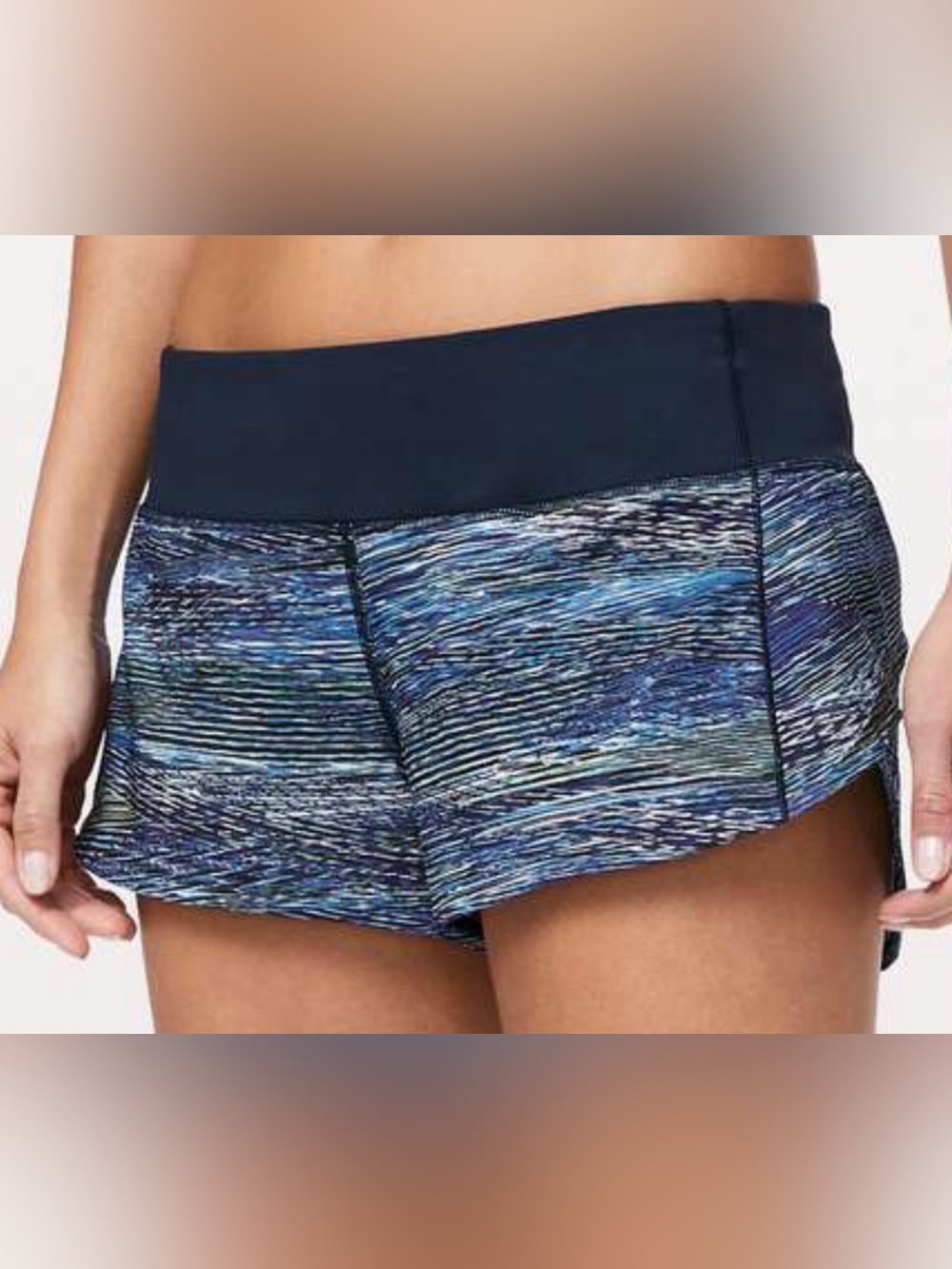 Lululemon Speed Up Short *2.5" Interconnect Blue Multi / True Navy Sz 2
